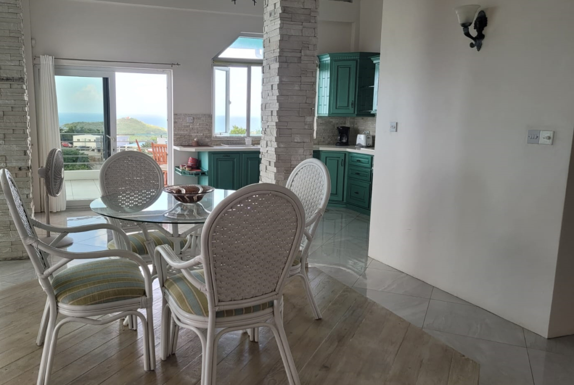 Villa For Rent In Cas en Bas st lucia table