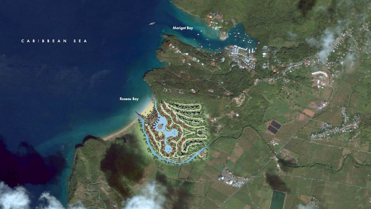 76 acres of prime Beach Land For Sale in St. Lucia with DCA touristic approval in principle. Marina, resort, or luxury eco-village.